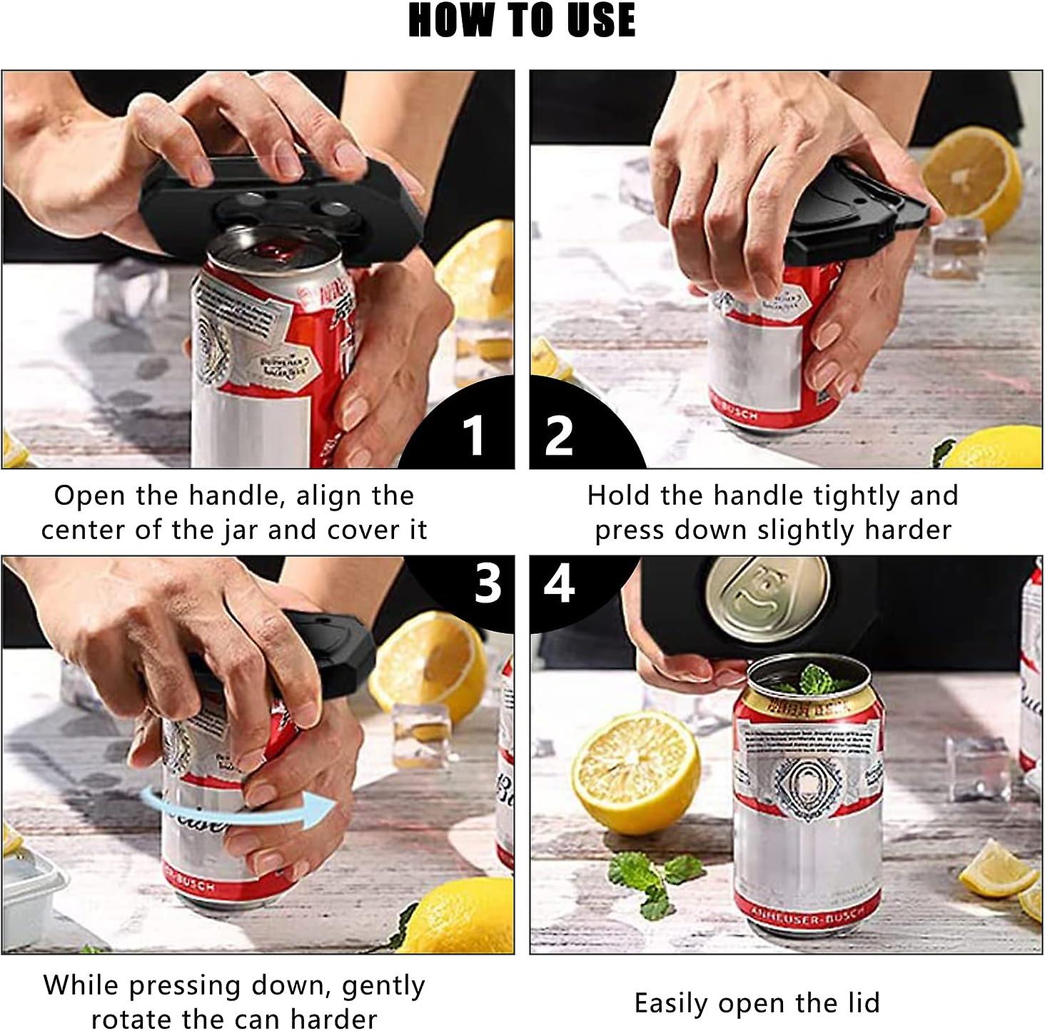 2pcs Topless Can Opener Manual Can Opener， Multifunctional Smooth Edge Can Opener For Home Kitchen， No Damage Mouth， Kitchen， Camping， Party， Picnic