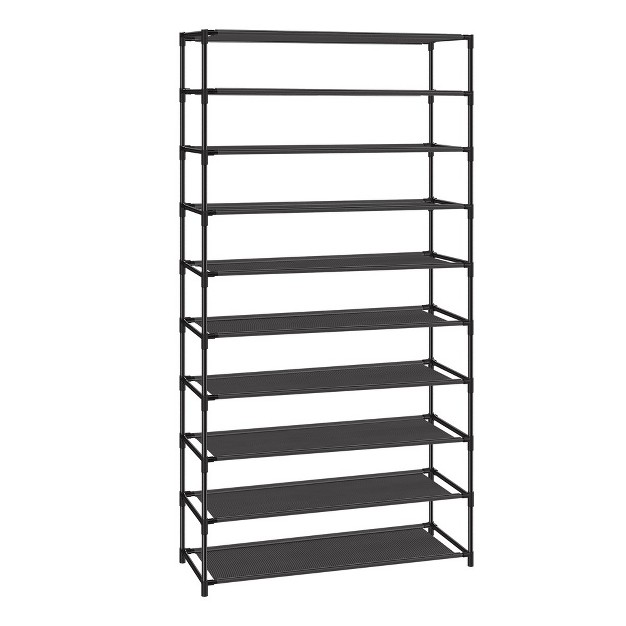 Songmics Shoe Rack 10 Tier Shoe Shelf Black