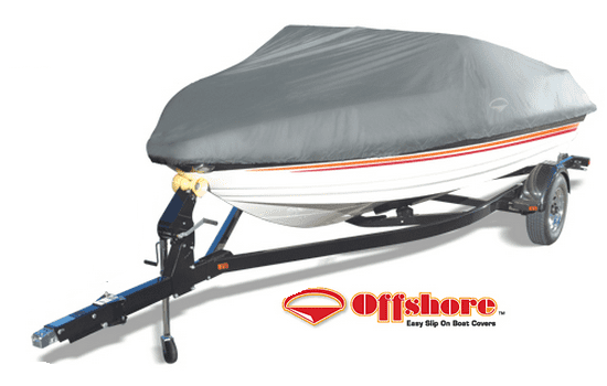 Offshore WOS1214G 300D Marine Grade Woven Polyester Easy Slip On Mooring Boat Cover - Gray