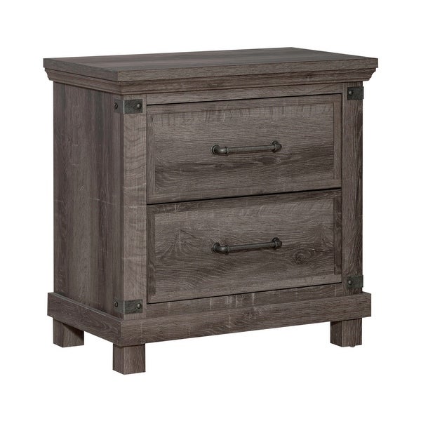 Lakeside Haven Brownstone Nightstand with Charging Station - - 36903193