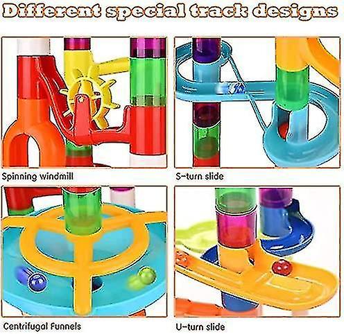 Marble Run Set 135 Pcs， Innovative Various Track Shape， Building Blocks Construction Toy Stable， Ste