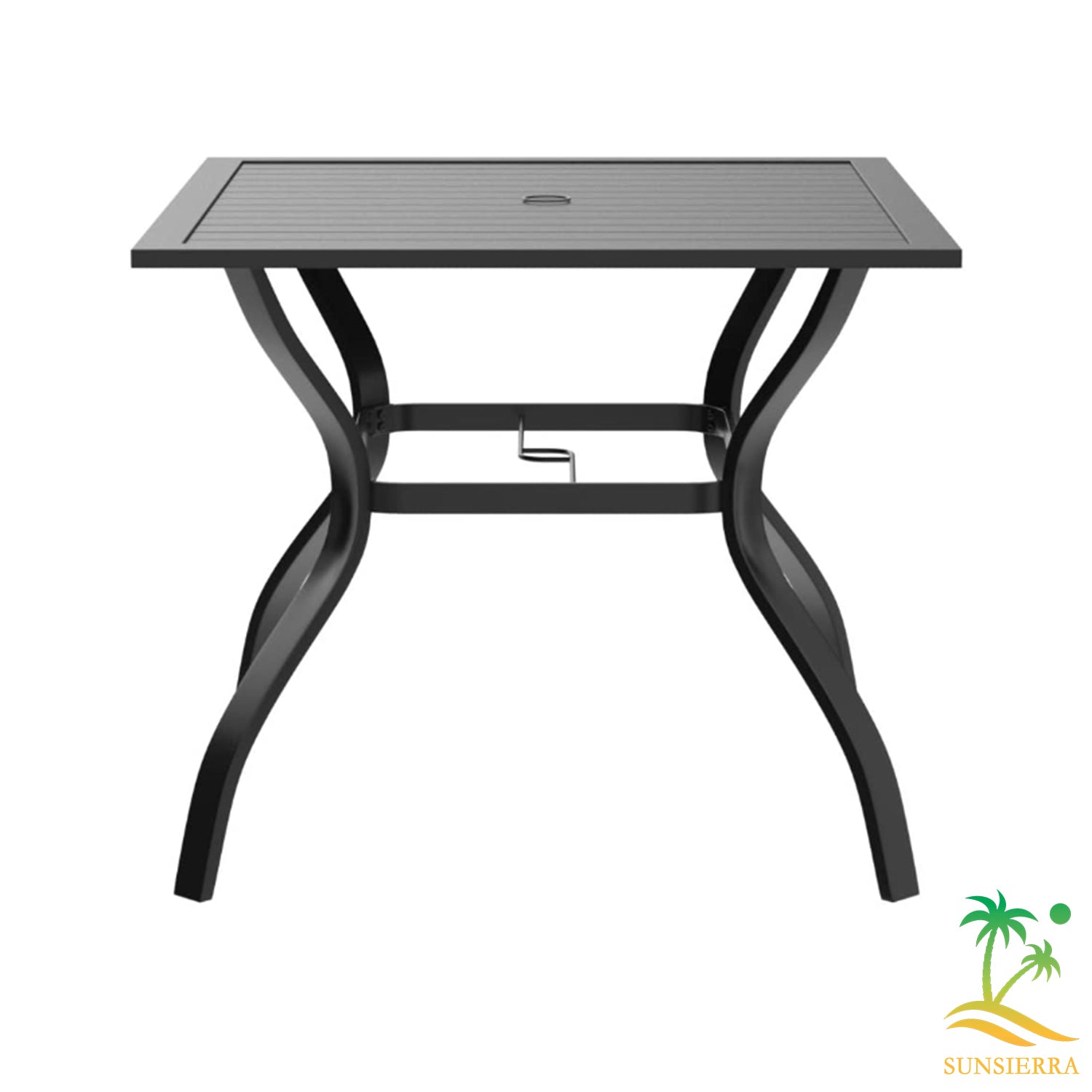 SunSierra Outdoor Square Dining Table, Patio Table with Umbrella Hole