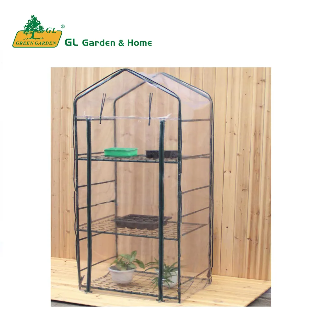 Top Quality Customized for Plants Planting 2/3/4 Tier Green House PE and Metal