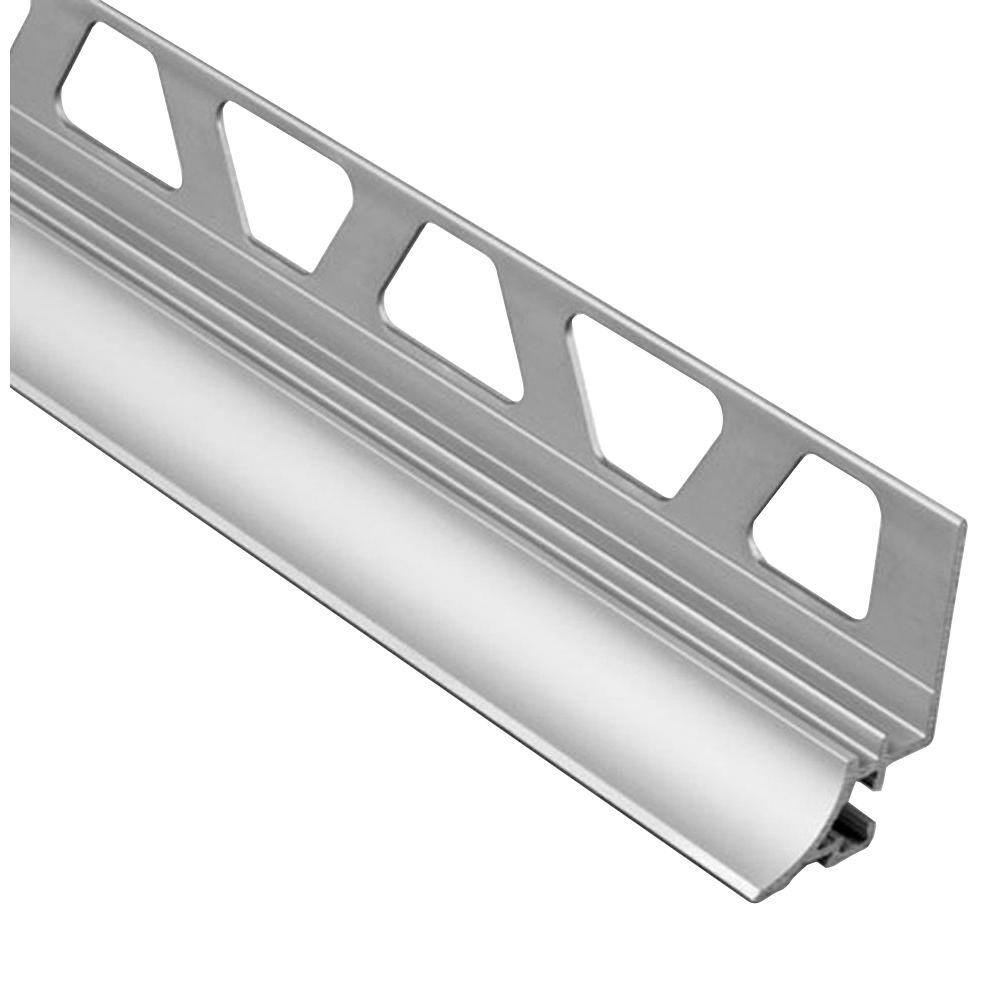 Schluter Systems Dilex-AHKA Satin Anodized Aluminum 516 in. x 8 ft. 2-12 in. Metal Cove-Shaped Tile Edging Trim AHKA80AE