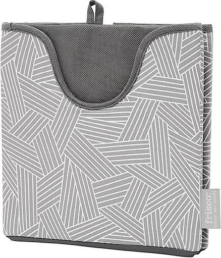 Frisco Square Collapsible Pet Toy Storage Bin， Gray Basket Weave