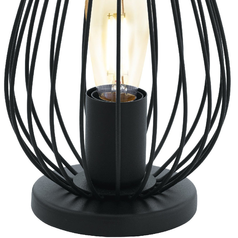 Eglo 49481 Newtown Vintage Black Wire Cage 1 Lamp Table Light