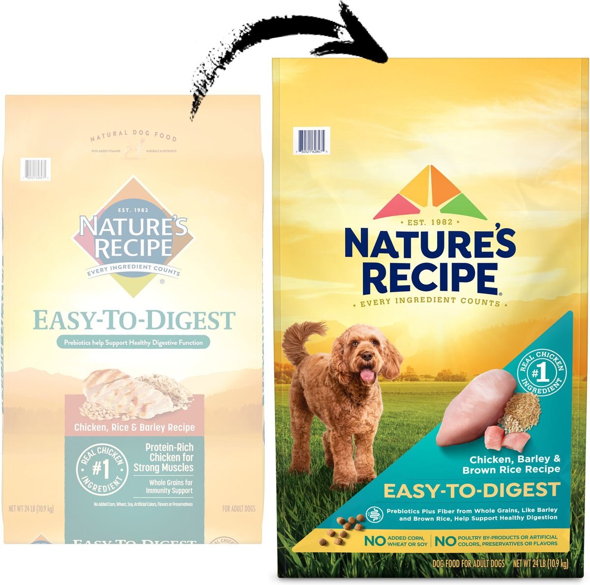 Nature's Recipe Easy-To-Digest Chicken， Brown Rice and Barley Recipe Dry Dog Food