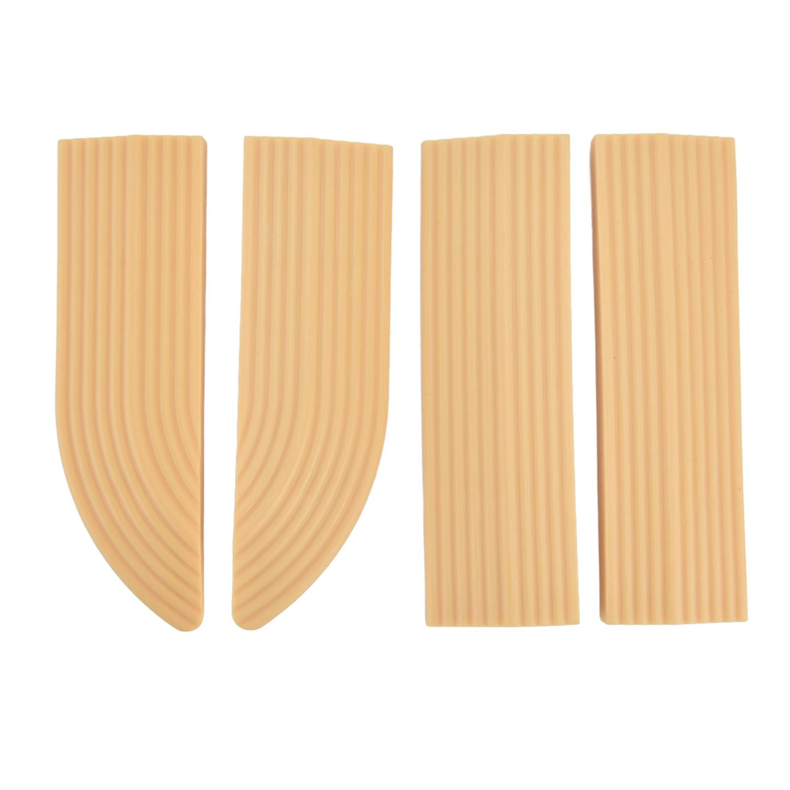 4pcs Universal Sweeper Door Sill Stair Wheelchair Door Sill Free Assembly Rubber Door Threshold Protectbeige