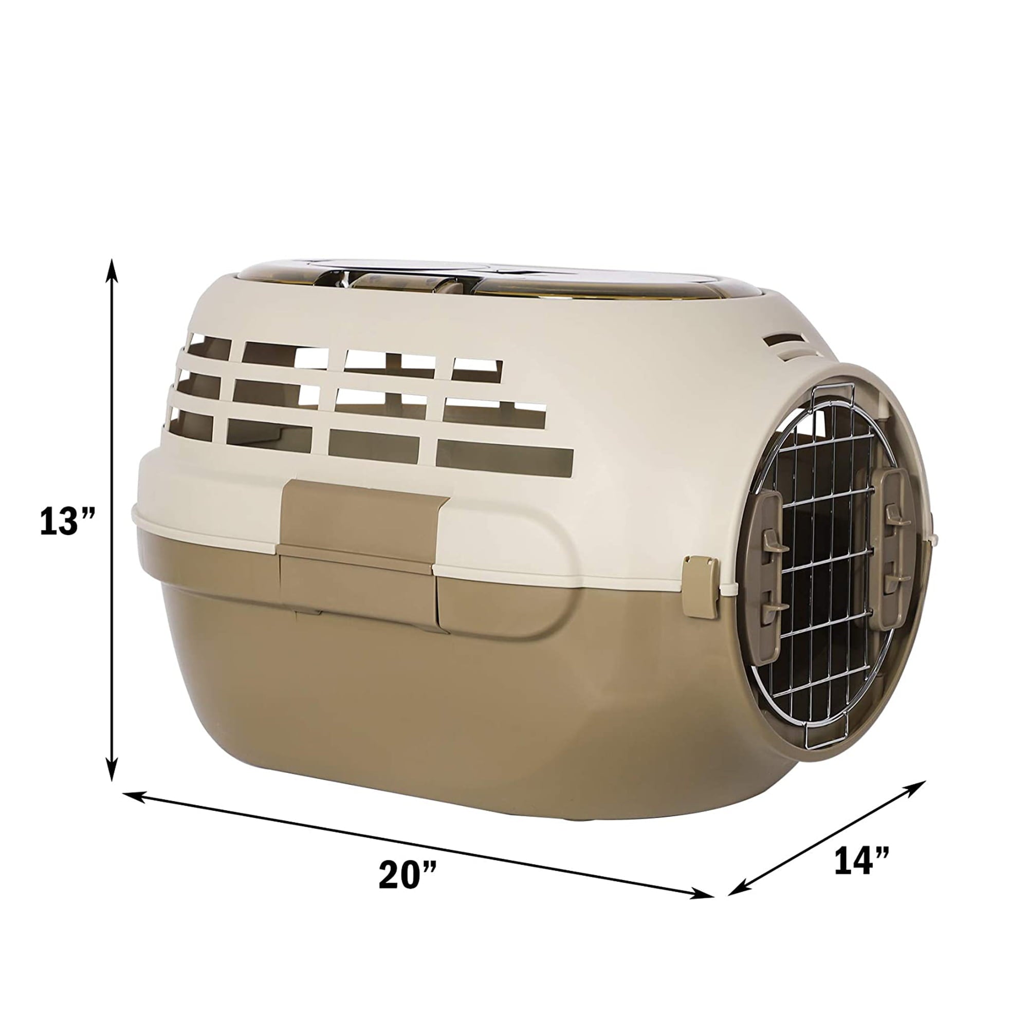 KARMAS PRODUCT Pet Travel Cage Pet Hard-Side Carrier Plastic Pet Travel Kennel for Dog，Heavy Duty Dog Carrier Easy Assembly Pet Airline Box Portable Cage，Animal Carrier，Brown