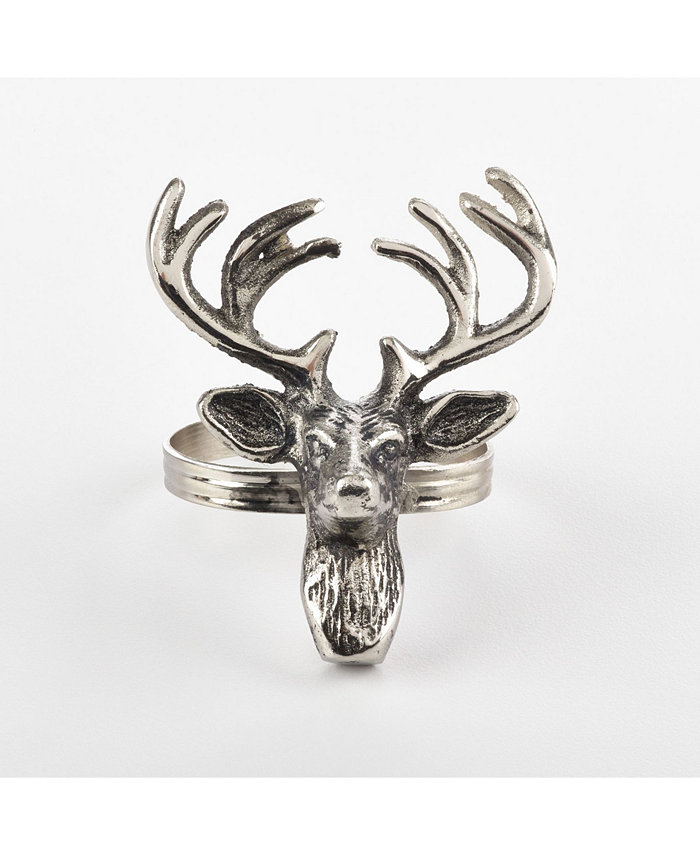 Saro Lifestyle Reindeer Design Napkin Ring Set of 4