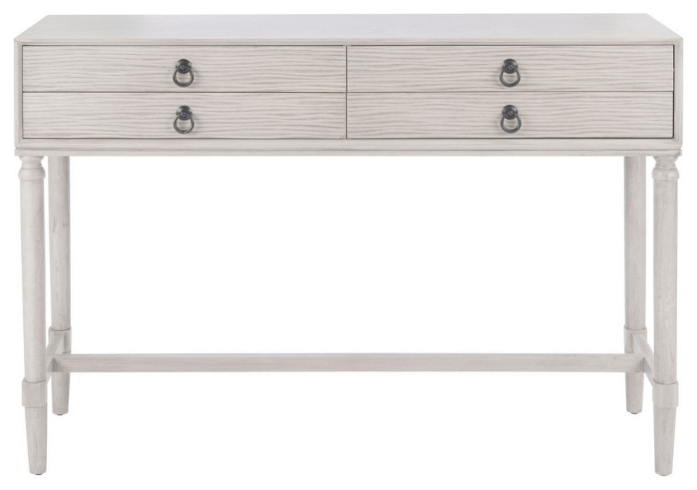 Elton 4 Drawer Console Table Distressed Greige   Modern   Console Tables   by Virgil Stanis Design  Houzz