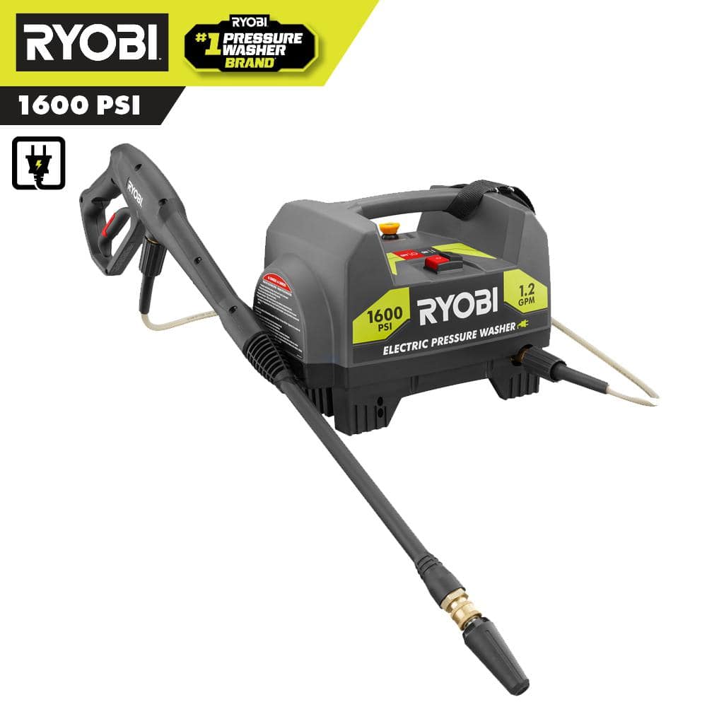 RYOBI 1600 PSI 1.2 GPM Cold Water Corded Electric Pressure Washer RY141612