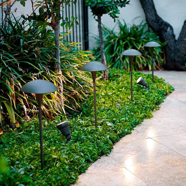 High Bronze Led Mushroom Path Lights Set Of 2