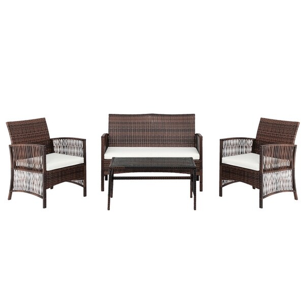 4Piece Outdoor Patio Furniture Set Including Cushions