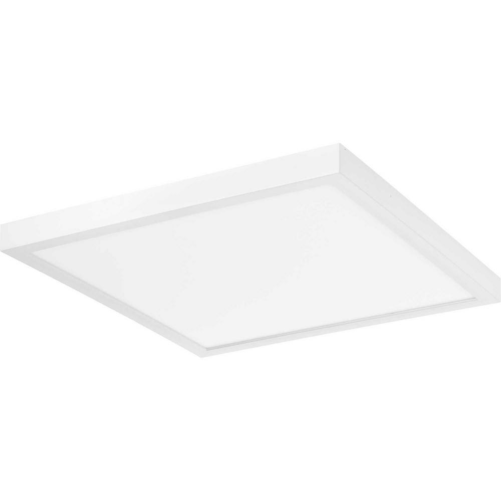 Progress Lighting Everlume Collection 14 in. White Integrated LED Edgelit Square Semi-Flushmount P810021-030-30