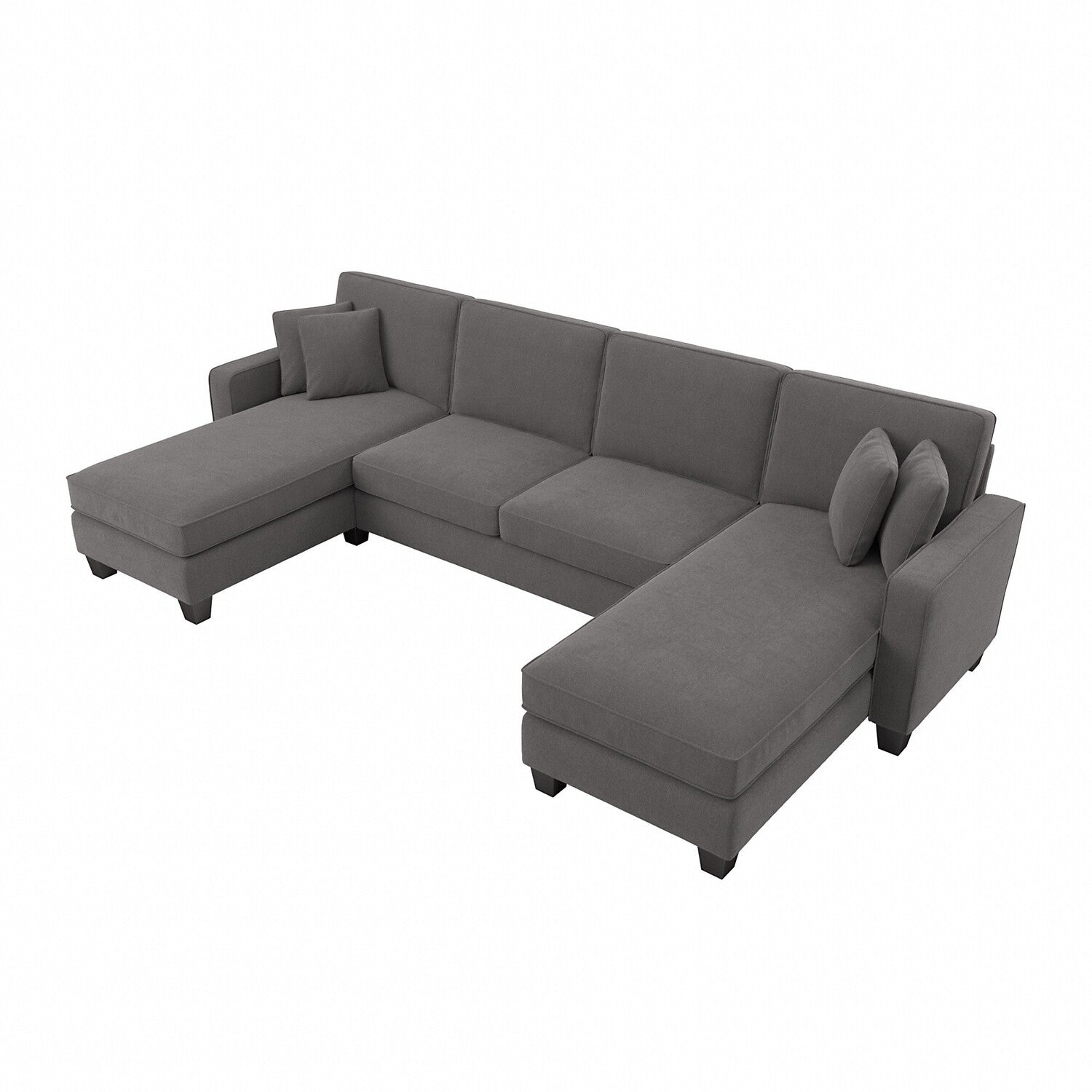 Bush Furniture Stockton 130W Sectional Couch with Double Chaise Lounge