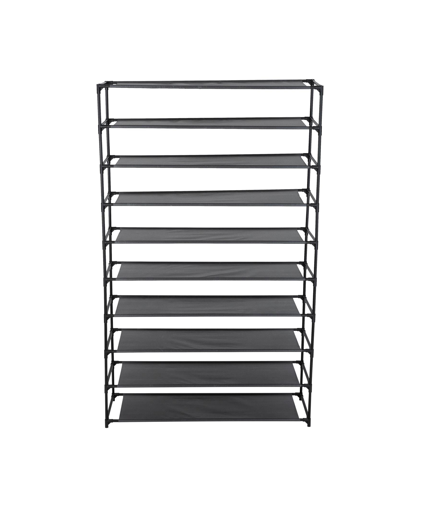 Simplify 10-Tier 50 Pair Shoe Rack, Grey