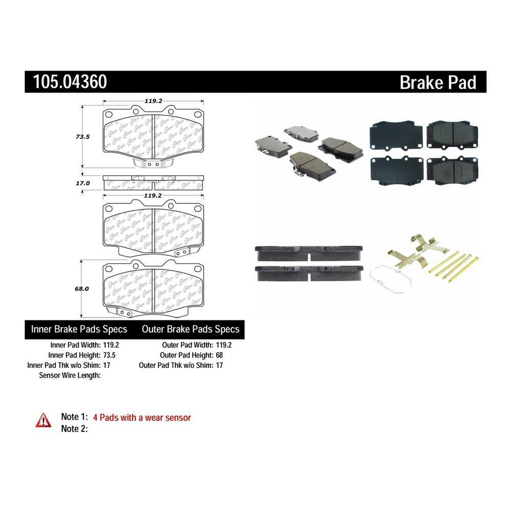 Centric Parts Disc Brake Pad Set 105.04360