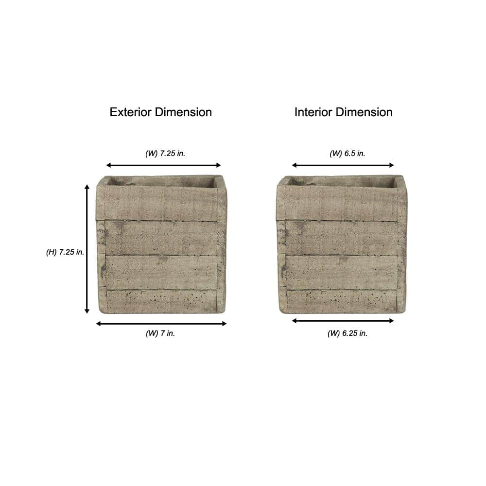 Paddock Home and Garden 7 in. Concrete Tall Square Planter Box 521435