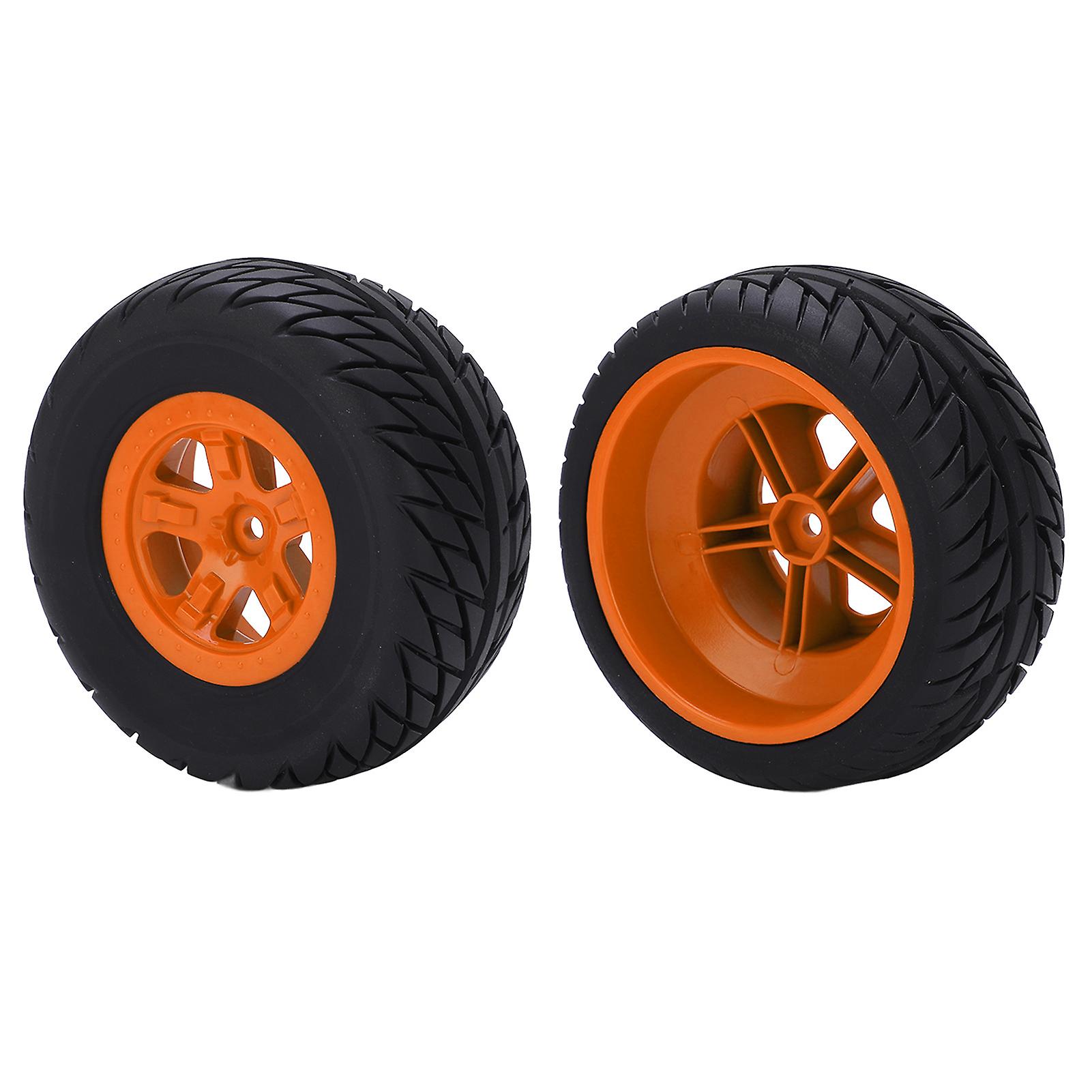 4pcs Rc Car Rubber Tires Wheel Rim Set Rc Car Rubber Tires For 1/10 Short Course Truckorange