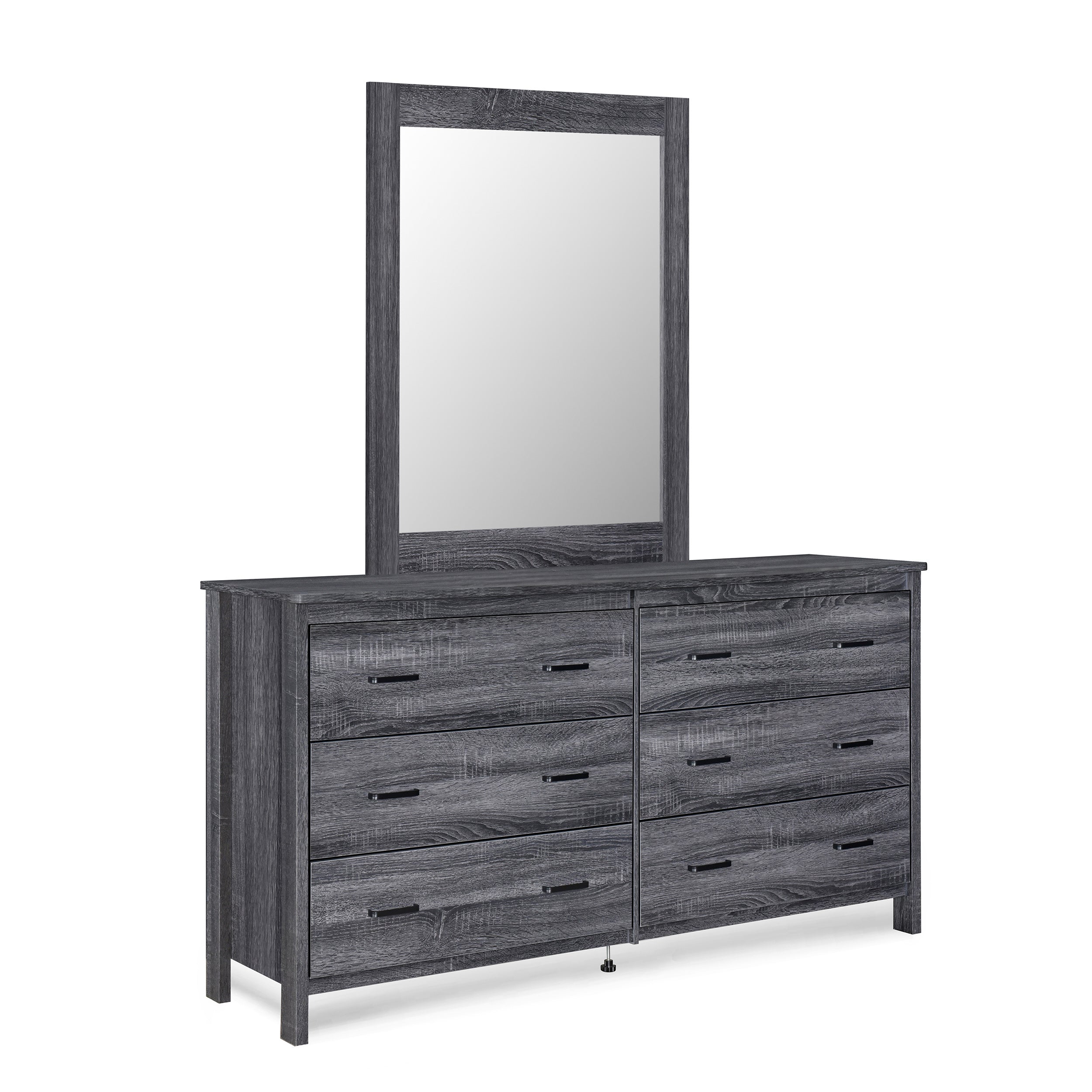 Titeca Contemporary 6 Drawer Vanity Dresser with Rectangular Mirror