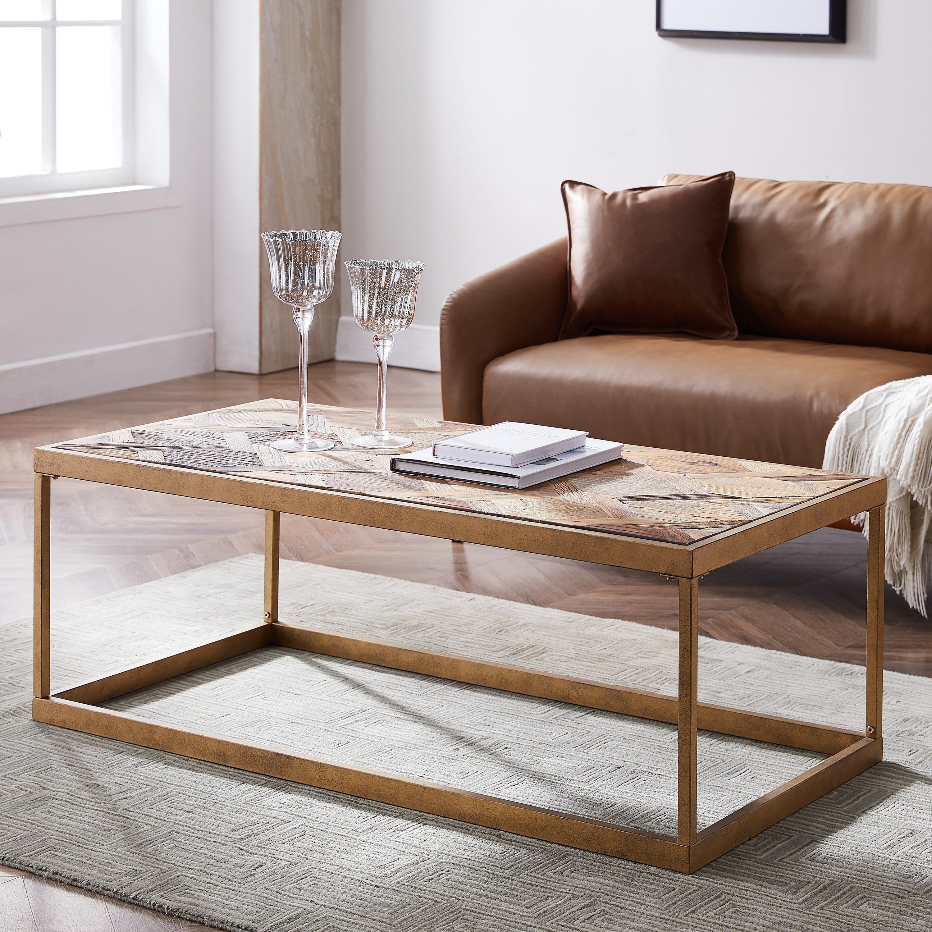 SEI Furniture Darren Reclaimed Wood Rectangle Coffee Table