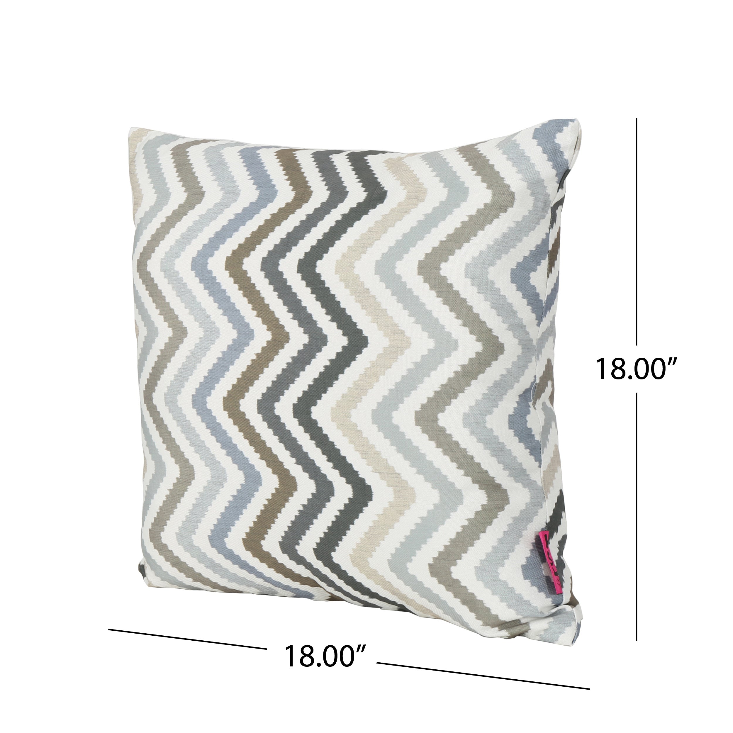 Kimpton Outdoor Zig Zag Striped Water Resistant Tasseled Square and Rectangular Throw Pillows (Set of 4)