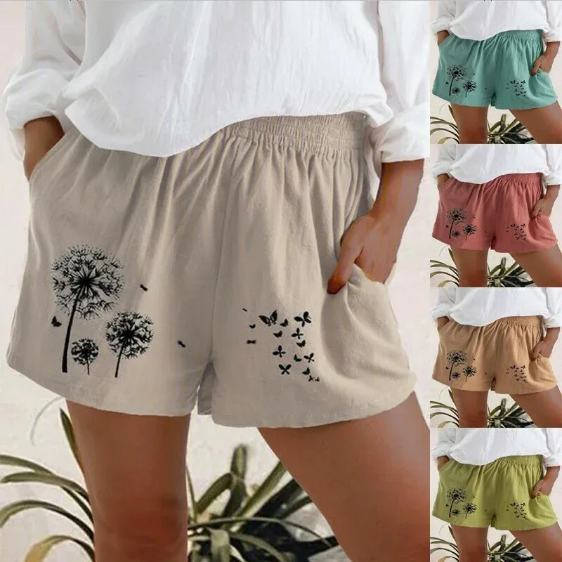 🔥🔥Women Plus Size Loose Elastic Waist Summer 2021 Dandelion Prin