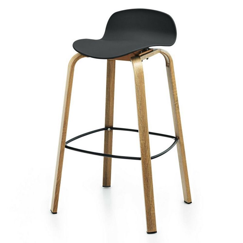 Hivago Set of 2 Modern Barstools Pub Chairs with Low Back and Metal Legs