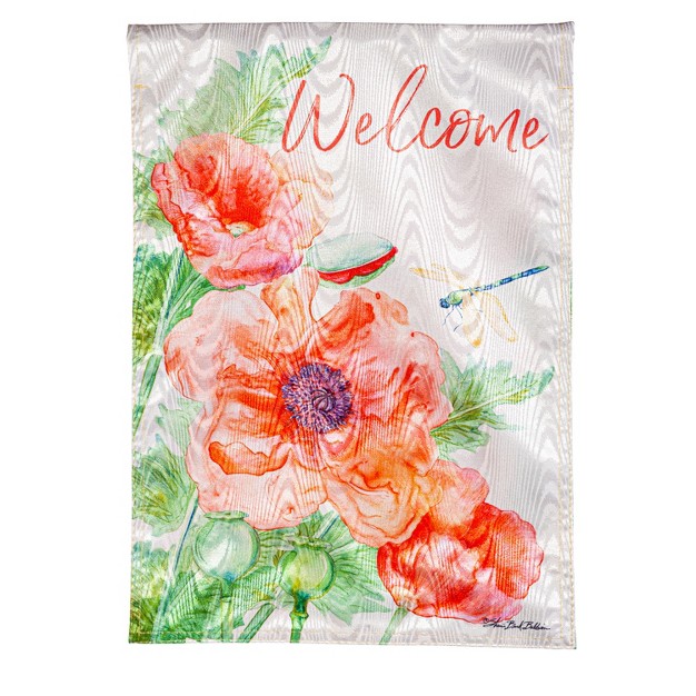 Welcome Wildflowers Moire Garden Flag