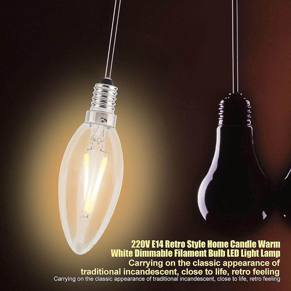 E14 Retro Style Home Candle Warm White Dimmable ment Bulb LED Light Lamp 220V (2W)