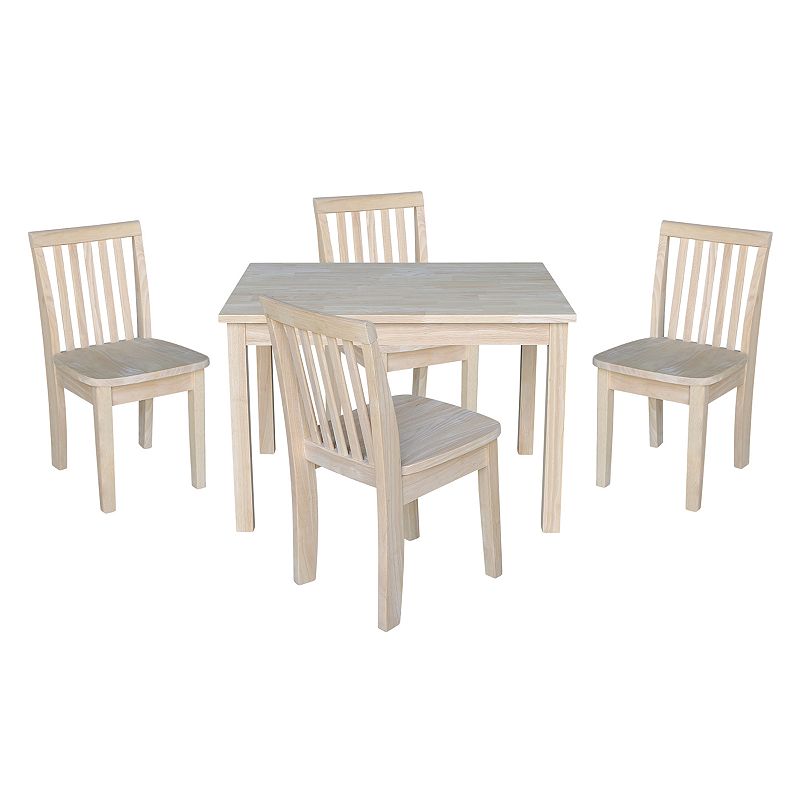 Kids International Concepts Unfinished Dining Table and Chair 5-piece Set