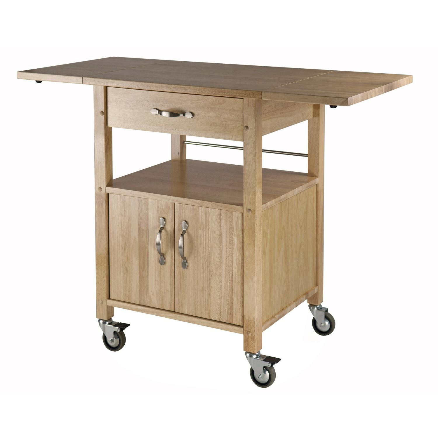 Winsome Wood Rachael Drop Leaf Utility Kitchen Cart， Natural Finish