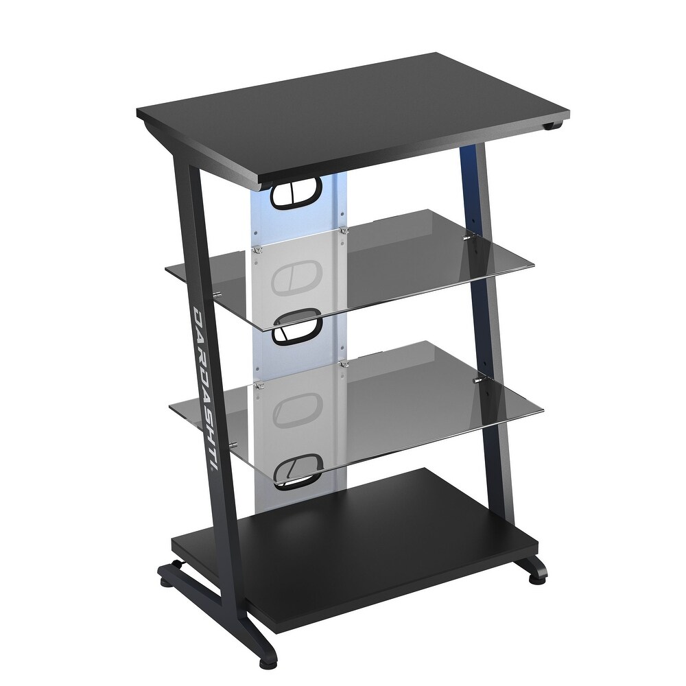 Dardashti 4 Tiered Tempered Glass Adjustable Gaming Shelf