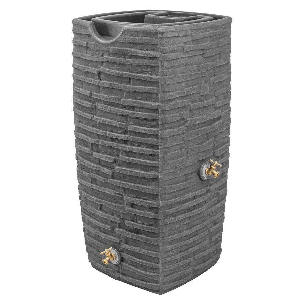 Good Ideas Impressions Riverwalk 50 Gal. Dark Granite Rain Barrel IM-RWLK50-DAR