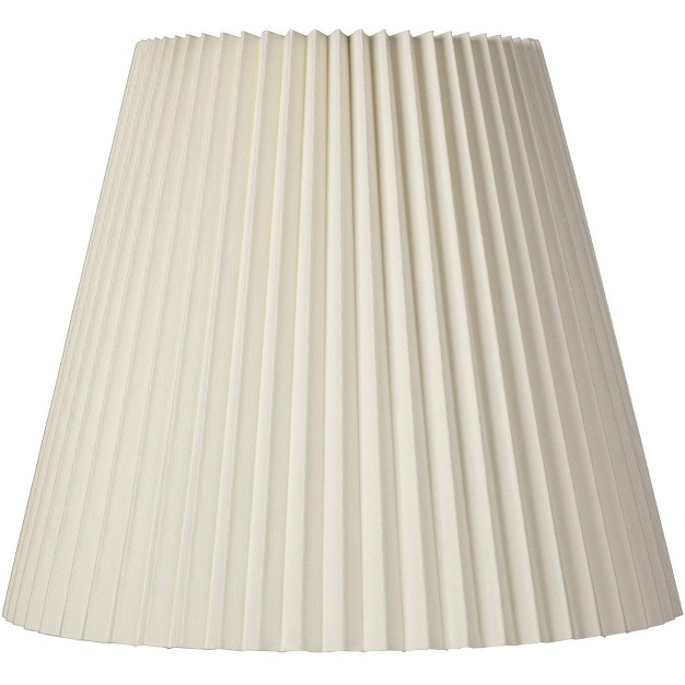 Top X 17 quot Bottom X 14 1 2 quot High X 14 3 4 quot Slant Lamp Shade Replacement Large Ivory White Bell Traditional Pleated Spider Harp Finial