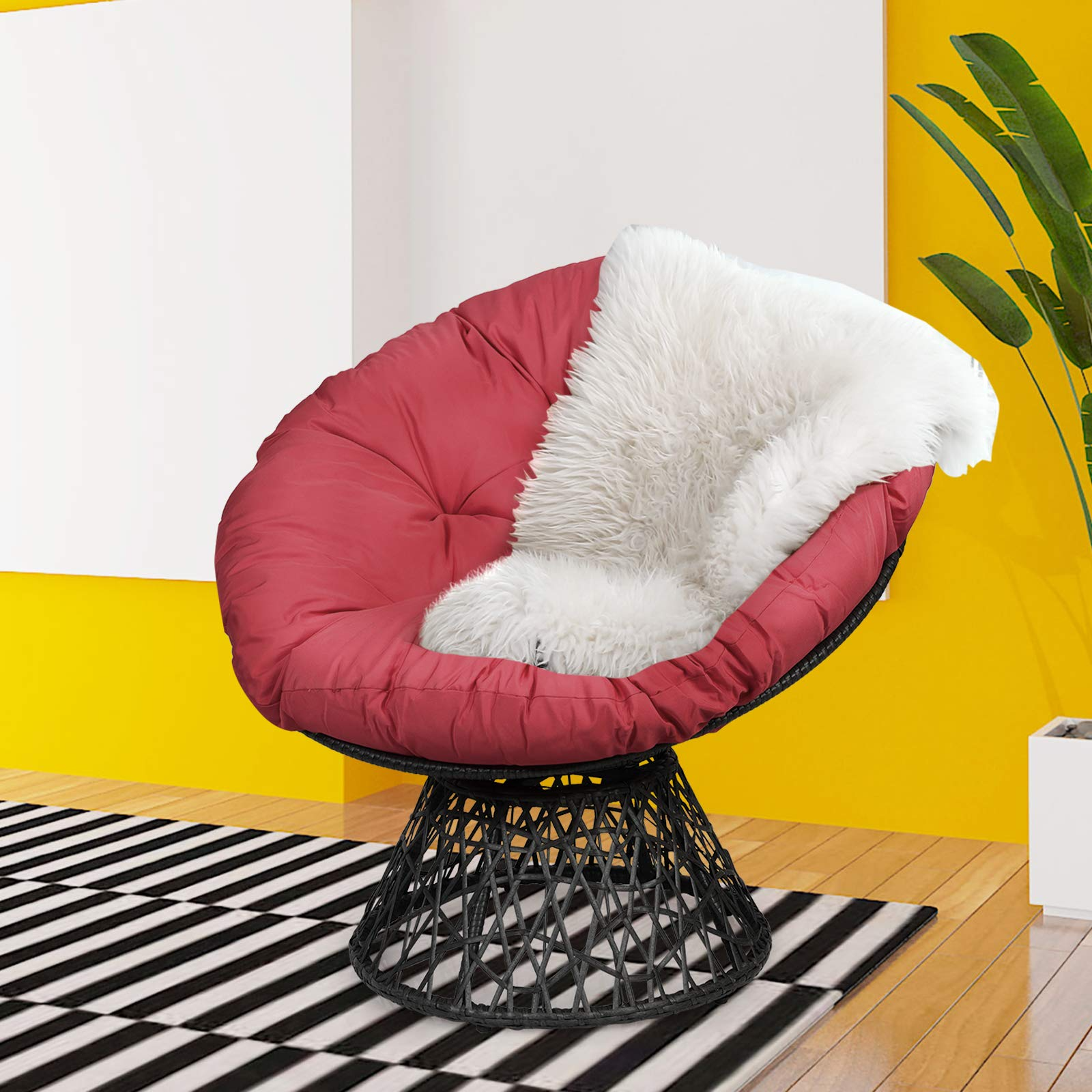 Giantex Rattan Round Papasan Chair