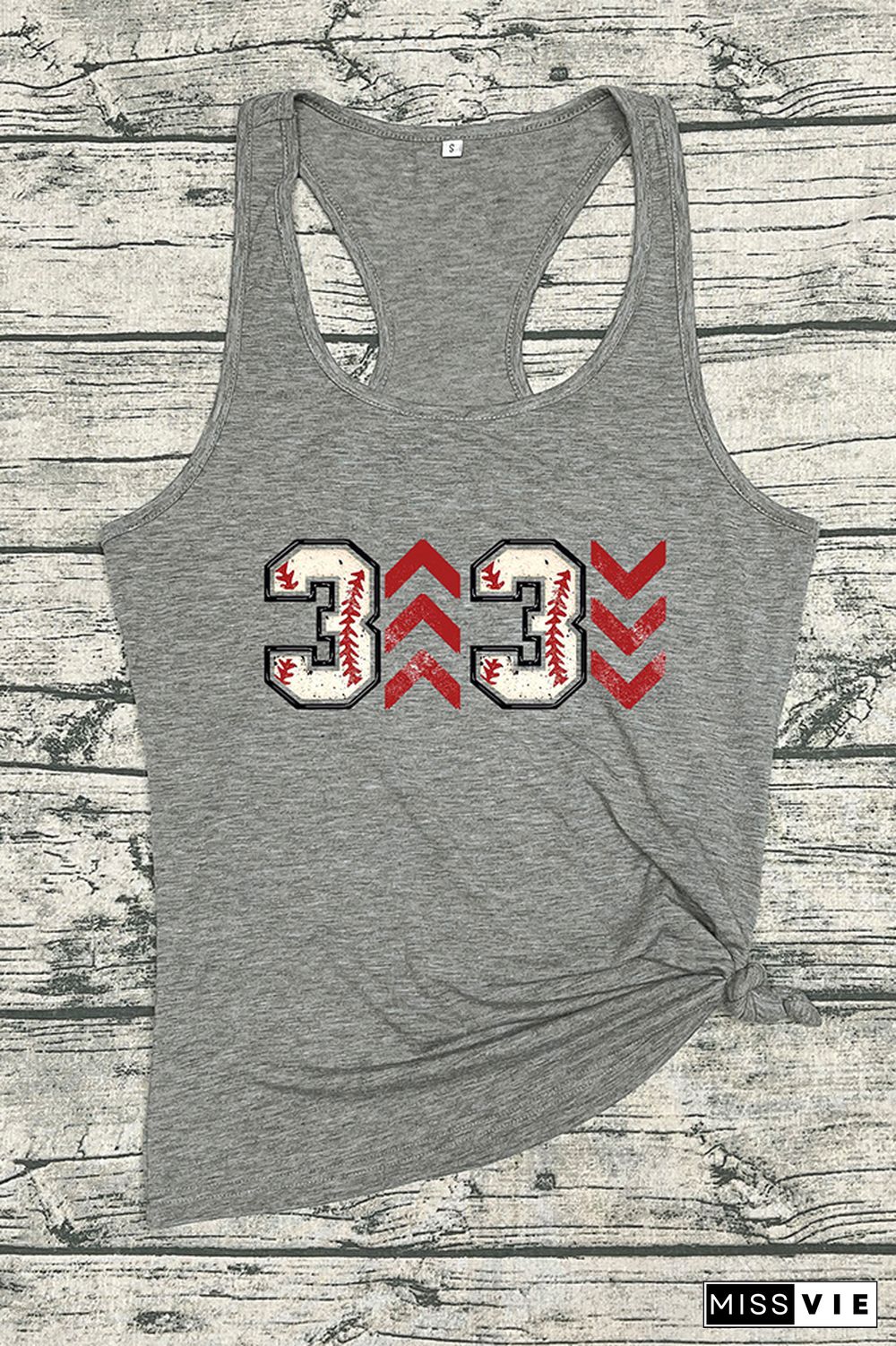 Baseball Printed Sleeveless Tank Top Wholesale