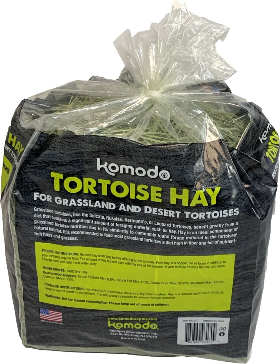 Komodo Tortoise Hay Reptile Food， 24-oz bag