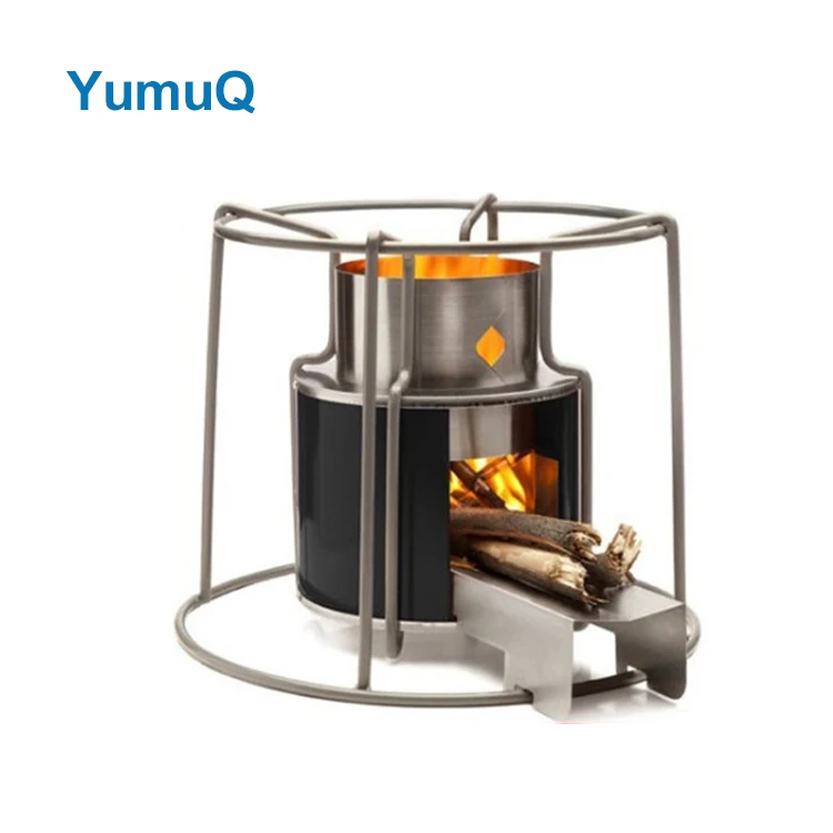 YumuQ 34cm Stainless Steel Portable Foldable Wood Burning Camping Stove For Outdoor Home Hiking Picnic