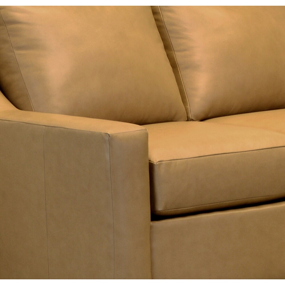 Rother Beige Top Grain Leather Sectional