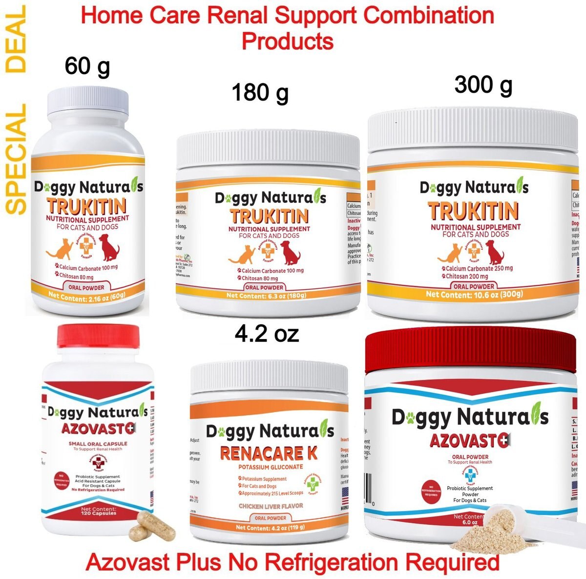 Pet Health Pharma Azovast Plus Capsule Kidney Supplement for Dogs and Cats， 120 count