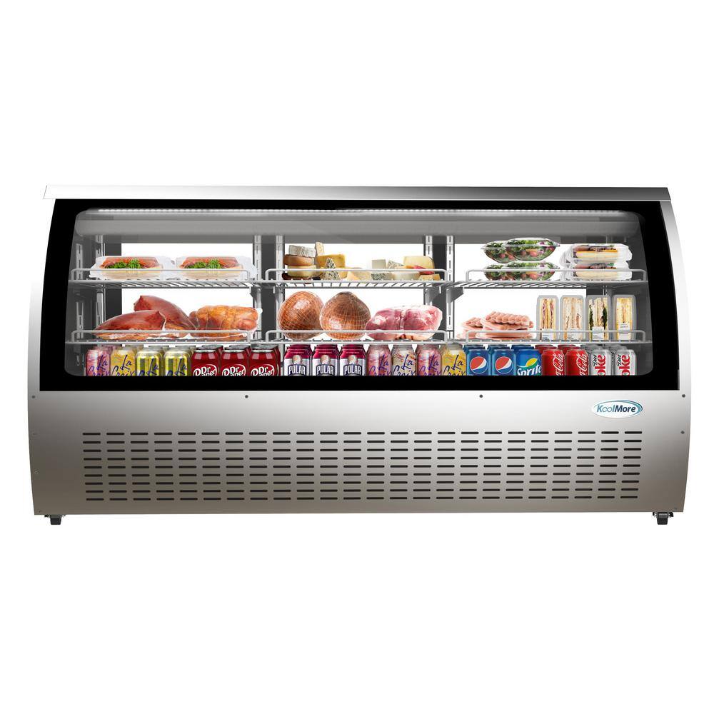 Koolmore 82 in. Stainless-Steel and Glass Deli Display Refrigerator - 32 Cu Ft. DRC32C-SS