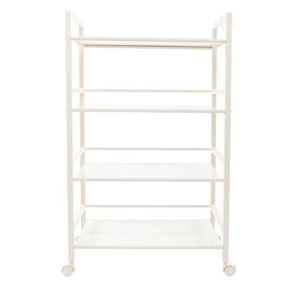 Widen 4-Tier Utility Cart Mesh Rolling Storage Cart Kitchen Storage Cart on Wheels Steel Utility Serving Rack