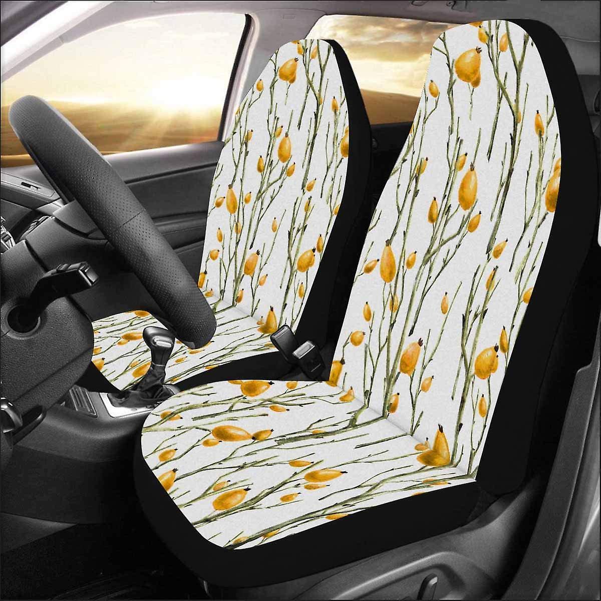 Set Of 2 Car Seat Covers Apricot Universal Auto Front Seats Protector Fits For Car，suv Sedan，truck