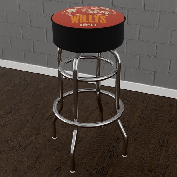 Jeep Willys 360 Degree Swivel Barstool with Foam Padded Seat - 20 x 20 x 31