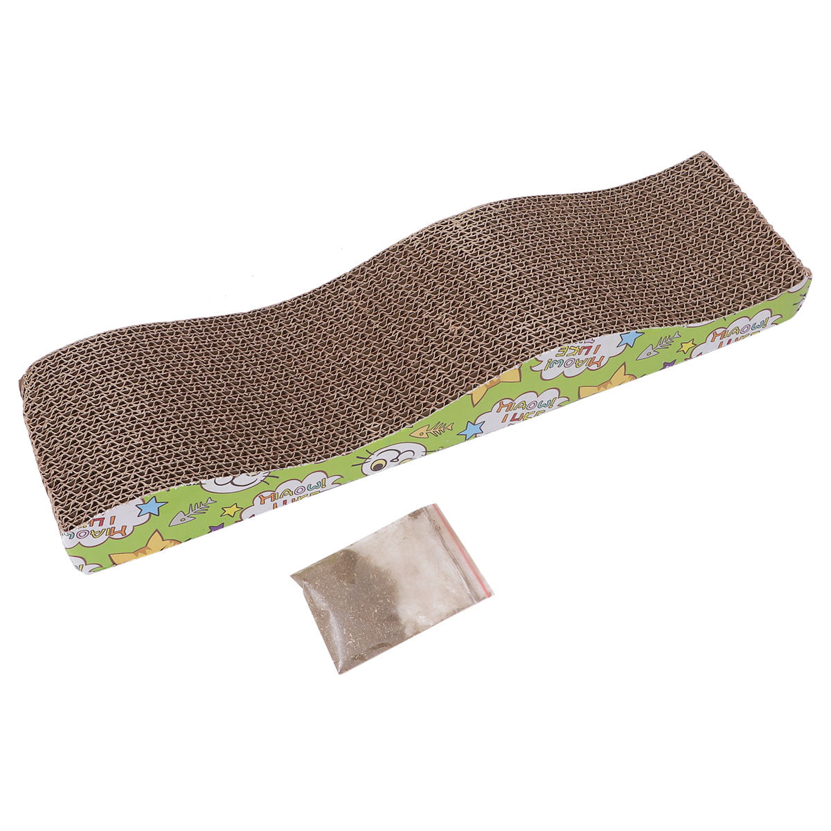 Corrugated Paper Cat Scratcher For Kitten Catnip Cat Scratching Pad Board Mat Scratcher (Wave)