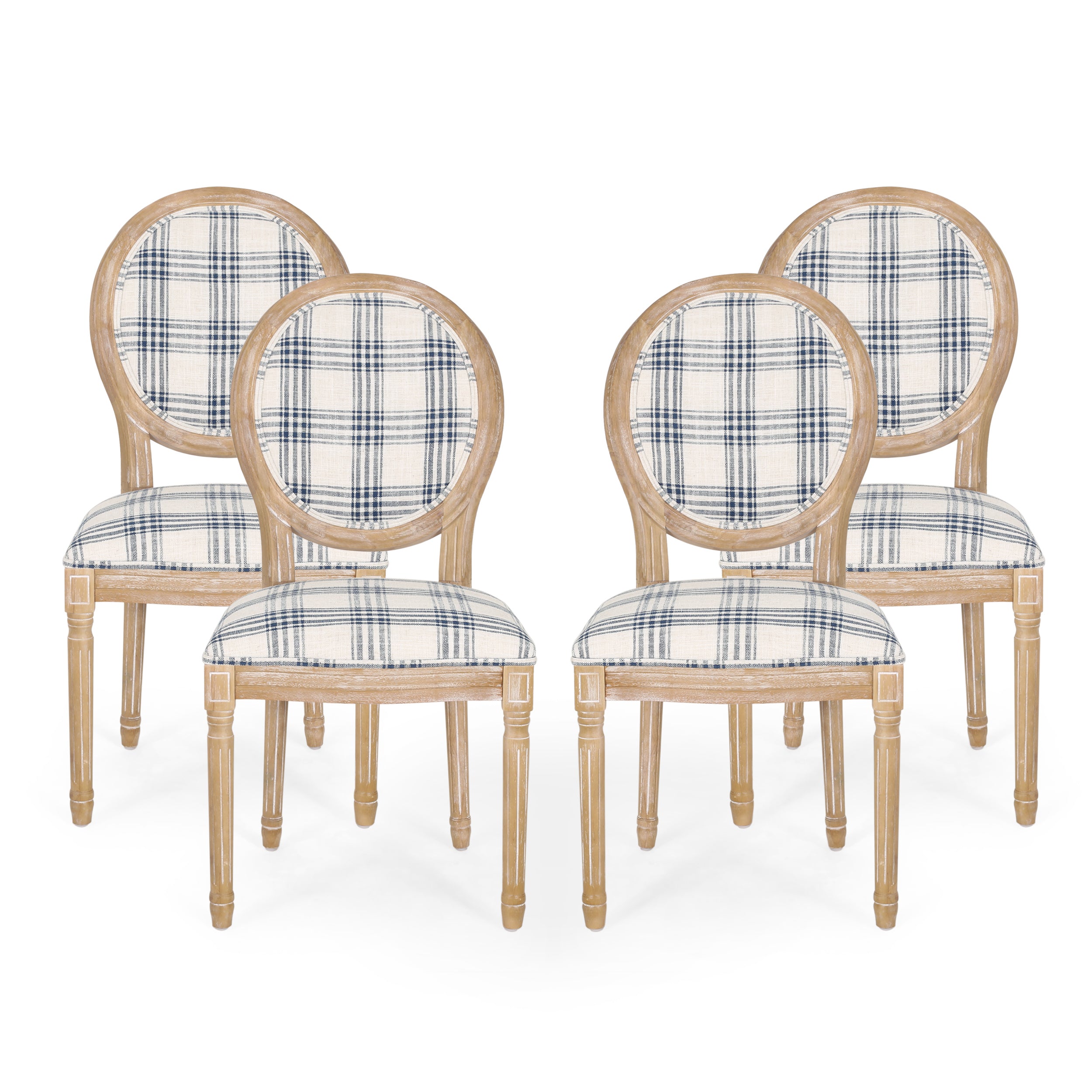 Lariya French Country Fabric Dining Chairs