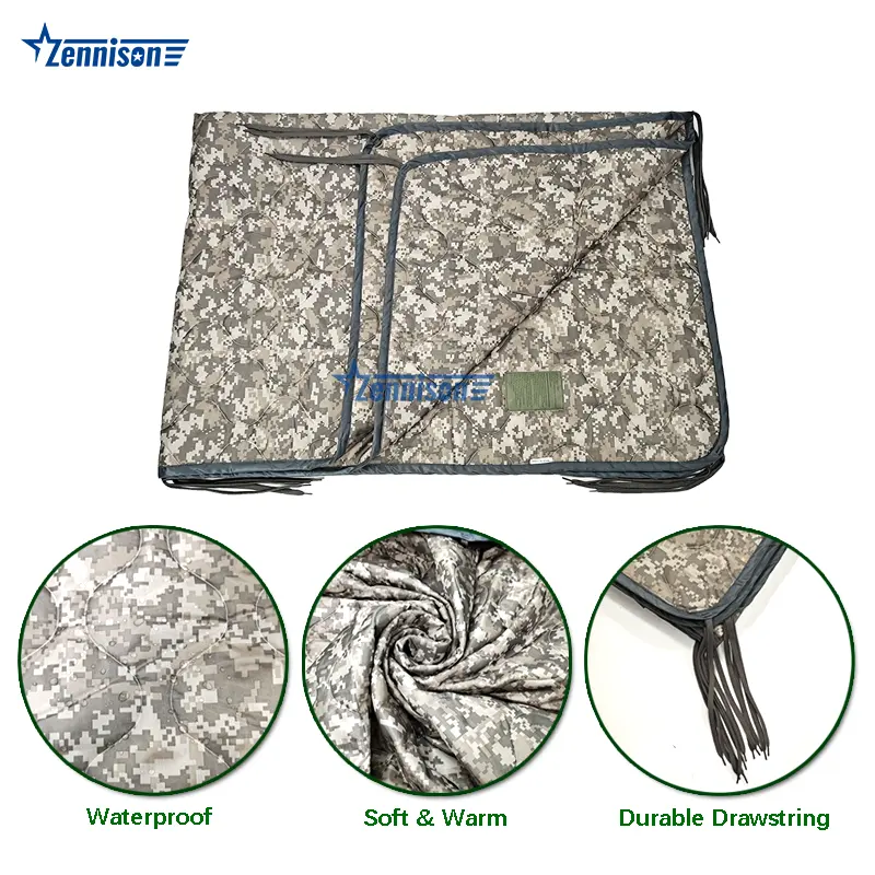 New Camping Blanket Camo Poncho Liner Outdoor Woobie Blanket