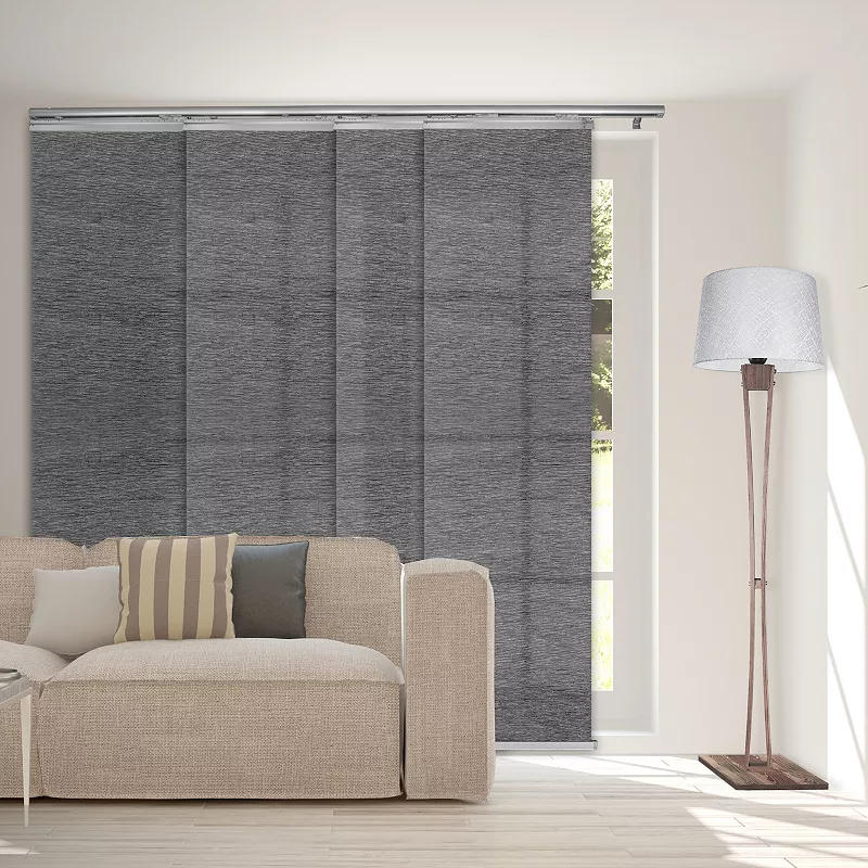 Rod Desyne Charcoal Camo 4-Panel Single Rail Panel Track Room Extendable Divider